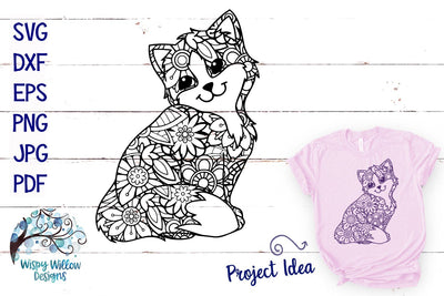 Cat Mandala Zentangle SVG SVG Wispy Willow Designs 
