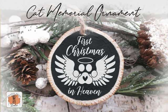 Cat Memorial Ornament, Xmas Round Ornament SVG SVG OrangeBrushStudio 