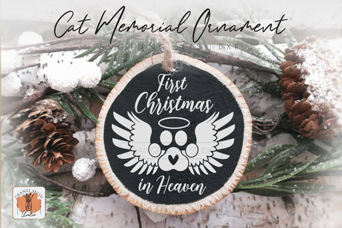 Cat Memorial Ornament, Xmas Round Ornament SVG SVG OrangeBrushStudio 