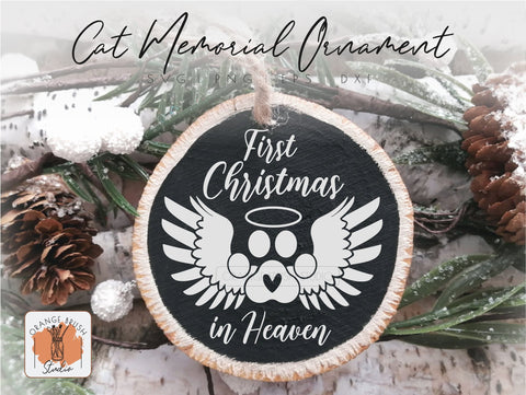 Cat Memorial Ornament, Xmas Round Ornament SVG SVG OrangeBrushStudio 
