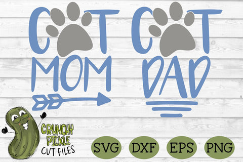 Cat Mom and Cat Dad Matching SVG Files SVG Crunchy Pickle 