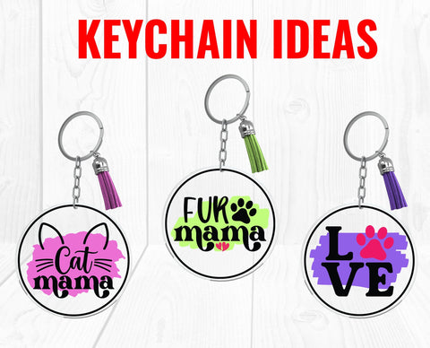 Cat Mom Keychain SVG - Round Keychain SVG, Keychain Background SVG, Keychain Patterns SVG, Pet Keychain SVG, Cat Lover Keychain SVG GraphicsTreasures 