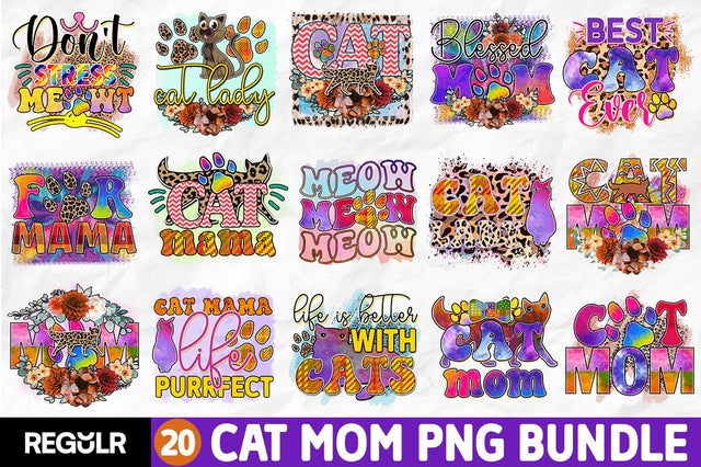 Cat Mom Sublimation Bundle Sublimation Regulrcrative 