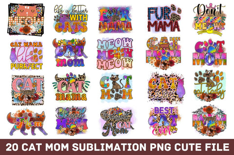 Cat Mom Sublimation Bundle Sublimation Regulrcrative 