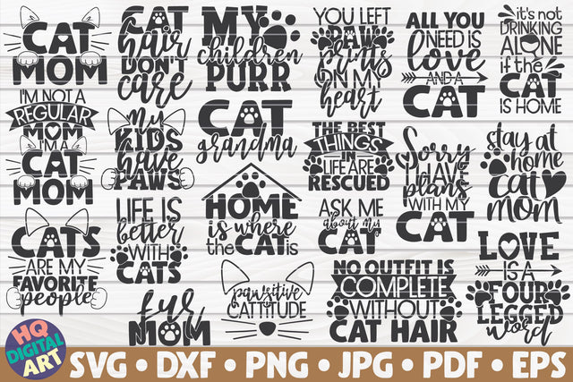 Cat mom SVG Bundle | 20 designs SVG HQDigitalArt 