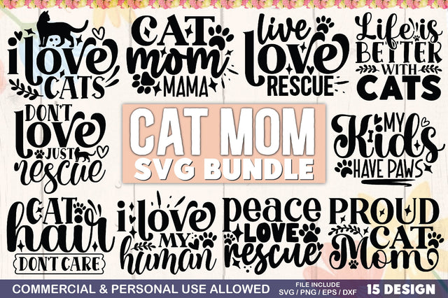 Cat Mom SVG Bundle SVG Ariyan 
