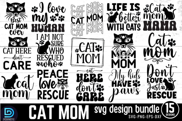 Cat Mom SVG Bundle SVG DESIGNISTIC 