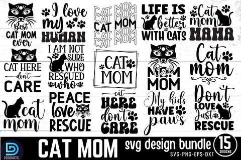 Cat Mom SVG Bundle SVG DESIGNISTIC 