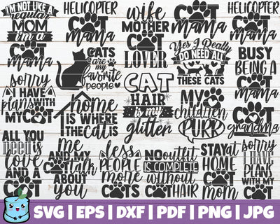 Cat Mom SVG Bundle SVG MintyMarshmallows 