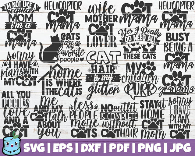 Cat Mom SVG Bundle SVG MintyMarshmallows 