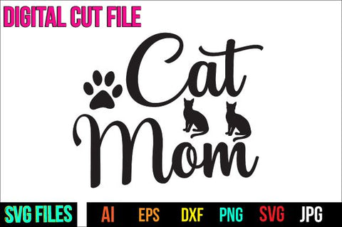 Cat Mom SVG Cut File SVG BlackCatsMedia 