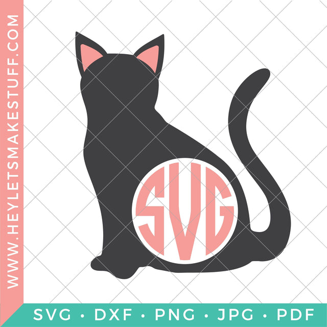 Cat Monogram 2 SVG Hey Let's Make Stuff 