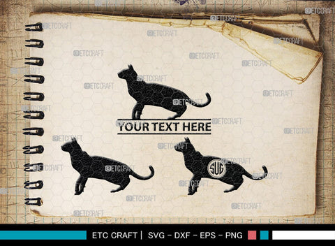 Cat Monogram, Cat Silhouette, Cat SVG, Feline Svg, Pussy Cat Svg, Mouser Cat Svg, SB00235 SVG ETC Craft 