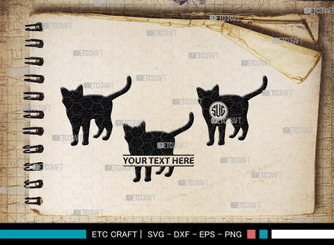 Cat Monogram, Cat Silhouette, Cat SVG, Feline Svg, Pussy Cat Svg, Mouser Cat Svg, SB00235 SVG ETC Craft 