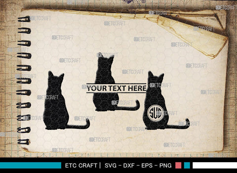 Cat Monogram, Cat Silhouette, Cat SVG, Feline Svg, Pussy Cat Svg, Mouser Cat Svg, SB00235 SVG ETC Craft 