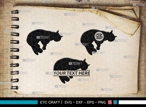 Cat Monogram, Cat Silhouette, Cat SVG, Feline Svg, Pussy Cat Svg, Mouser Cat Svg, SB00235 SVG ETC Craft 