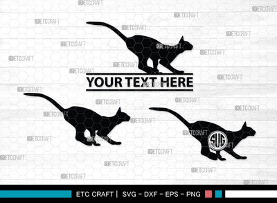 Cat Monogram, Cat Silhouette, Cat SVG, Feline Svg, Pussy Cat Svg, Mouser Cat Svg, SB00235 SVG ETC Craft 