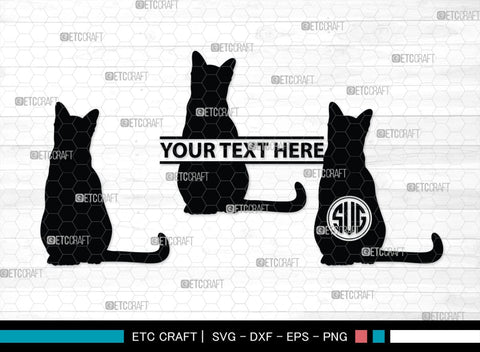 Cat Monogram, Cat Silhouette, Cat SVG, Feline Svg, Pussy Cat Svg, Mouser Cat Svg, SB00235 SVG ETC Craft 