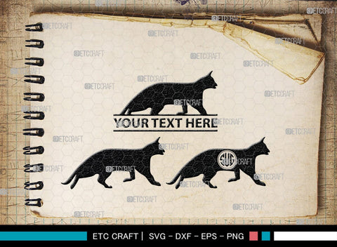 Cat Monogram, Cat Silhouette, Cat SVG, Feline Svg, Pussy Cat Svg, Mouser Cat Svg, SB00235 SVG ETC Craft 