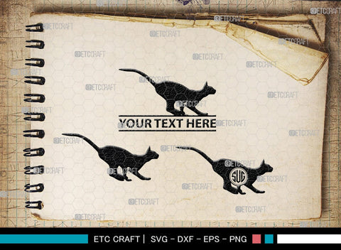 Cat Monogram, Cat Silhouette, Cat SVG, Feline Svg, Pussy Cat Svg, Mouser Cat Svg, SB00235 SVG ETC Craft 
