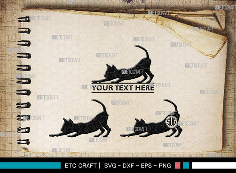 Cat Monogram, Cat Silhouette, Cat SVG, Feline Svg, Pussy Cat Svg, Mouser Cat Svg, SB00235 SVG ETC Craft 