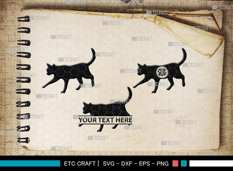 Cat Monogram, Cat Silhouette, Cat SVG, Feline Svg, Pussy Cat Svg, Mouser Cat Svg, SB00235 SVG ETC Craft 