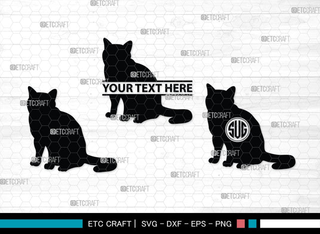 Cat Monogram, Cat Silhouette, Cat SVG, Feline Svg, Pussy Cat Svg, Mouser Cat Svg, SB00235 SVG ETC Craft 