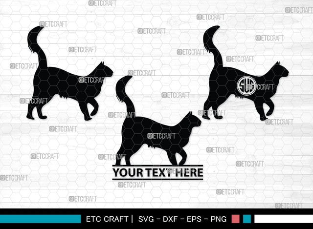 Cat Monogram, Cat Silhouette, Cat SVG, Feline Svg, Pussy Cat Svg, Mouser Cat Svg, SB00235 SVG ETC Craft 
