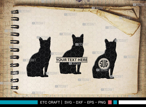 Cat Monogram, Cat Silhouette, Cat SVG, Feline Svg, Pussy Cat Svg, Mouser Cat Svg, SB00235 SVG ETC Craft 