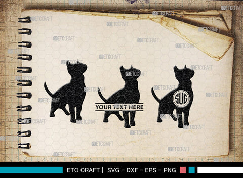 Cat Monogram, Cat Silhouette, Cat SVG, Feline Svg, Pussy Cat Svg, Mouser Cat Svg, SB00235 SVG ETC Craft 