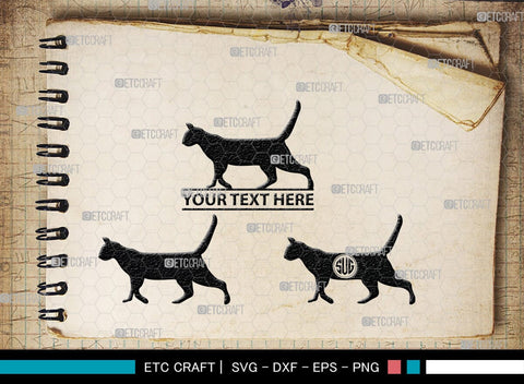 Cat Monogram, Cat Silhouette, Cat SVG, Feline Svg, Pussy Cat Svg, Mouser Cat Svg, SB00235 SVG ETC Craft 