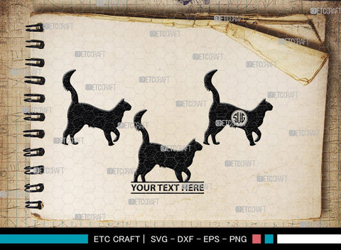 Cat Monogram, Cat Silhouette, Cat SVG, Feline Svg, Pussy Cat Svg, Mouser Cat Svg, SB00235 SVG ETC Craft 