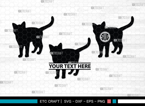 Cat Monogram, Cat Silhouette, Cat SVG, Feline Svg, Pussy Cat Svg, Mouser Cat Svg, SB00235 SVG ETC Craft 