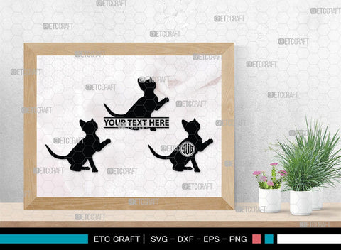 Cat Monogram, Cat Silhouette, Cat SVG, Feline Svg, Pussy Cat Svg, Mouser Cat Svg, SB00235 SVG ETC Craft 