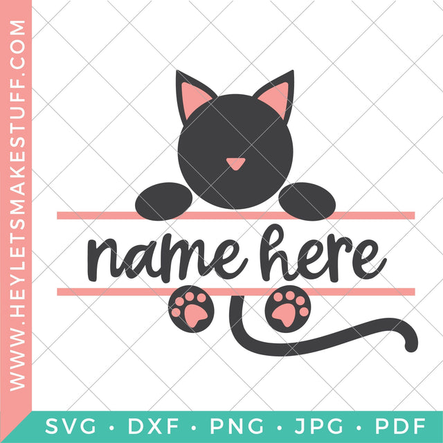 Cat Monogram SVG Hey Let's Make Stuff 