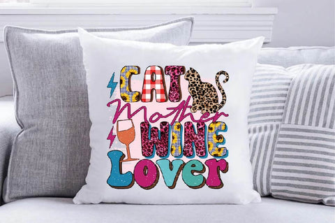 Cat Mother Wine Lover Sublimation SVGArt 