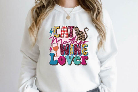 Cat Mother Wine Lover Sublimation SVGArt 