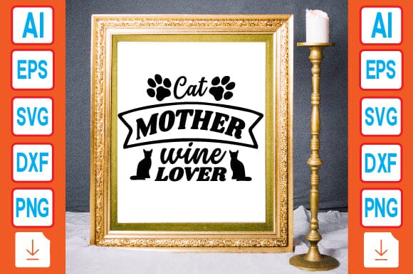 Cat Mother Wine Lover SVG Craftlabsvg24 