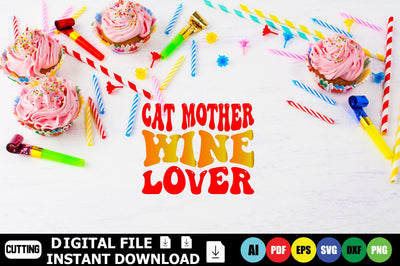 Cat Mother Wine Lover SVG Shahin alam 