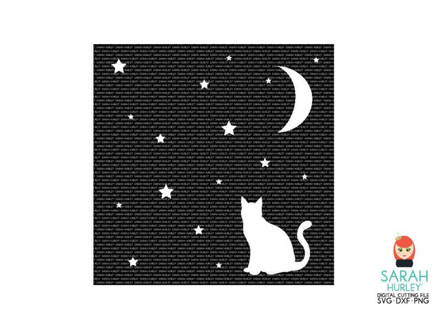Cat Night Sky Mask SVG Sarah Hurley 