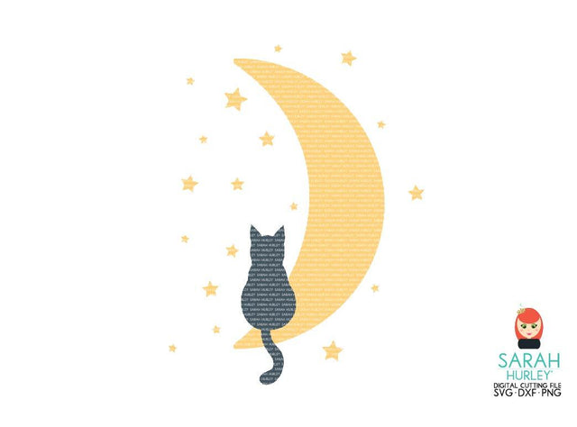 Cat On The Moon SVG Sarah Hurley 