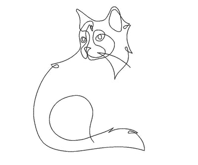 cat one line Machine Embroidery Design Embroidery/Applique DESIGNS Canada Embroidery 