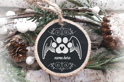 Cat Paw Memorial Christmas Ornament SVG Pet Remembrance SVG OrangeBrushStudio 