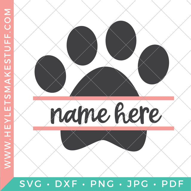 Cat Paw Monogram SVG Hey Let's Make Stuff 
