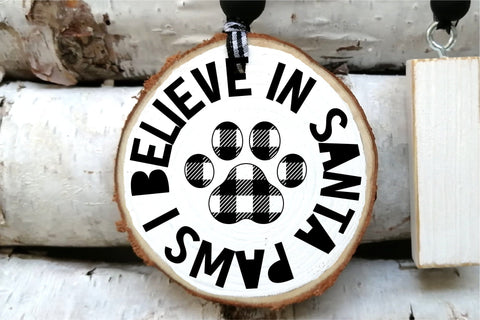 Cat Paw Print Christmas Ornament SVG Santa Paws Funny Quote SVG OrangeBrushStudio 