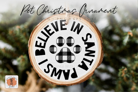 Cat Paw Print Christmas Ornament SVG Santa Paws Funny Quote SVG OrangeBrushStudio 