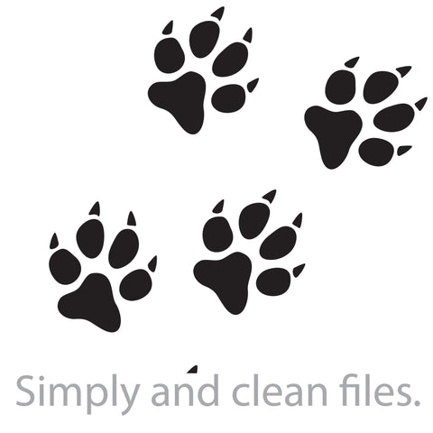 Cat paw print Cut files for Clip Art silhouettes