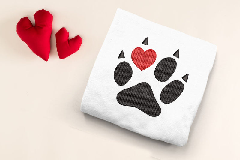 Cat Paw with Heart Toe Mini Embroidery Embroidery/Applique DESIGNS Designed by Geeks 