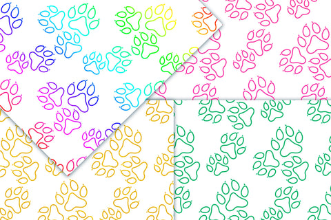 Cat paws white digital paper | Animal digital paper Sublimation Svetana Studio 