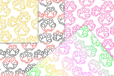 Cat paws white digital paper bundle | Animal digital paper Sublimation Svetana Studio 